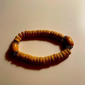 Beige stone stretch bracelet